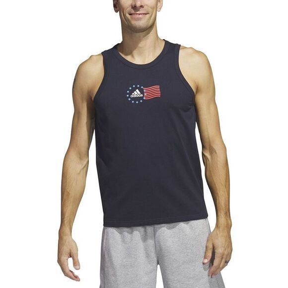 adidas Men's American Flag Tank Legend Ink-Small - Picture 1 of 4
